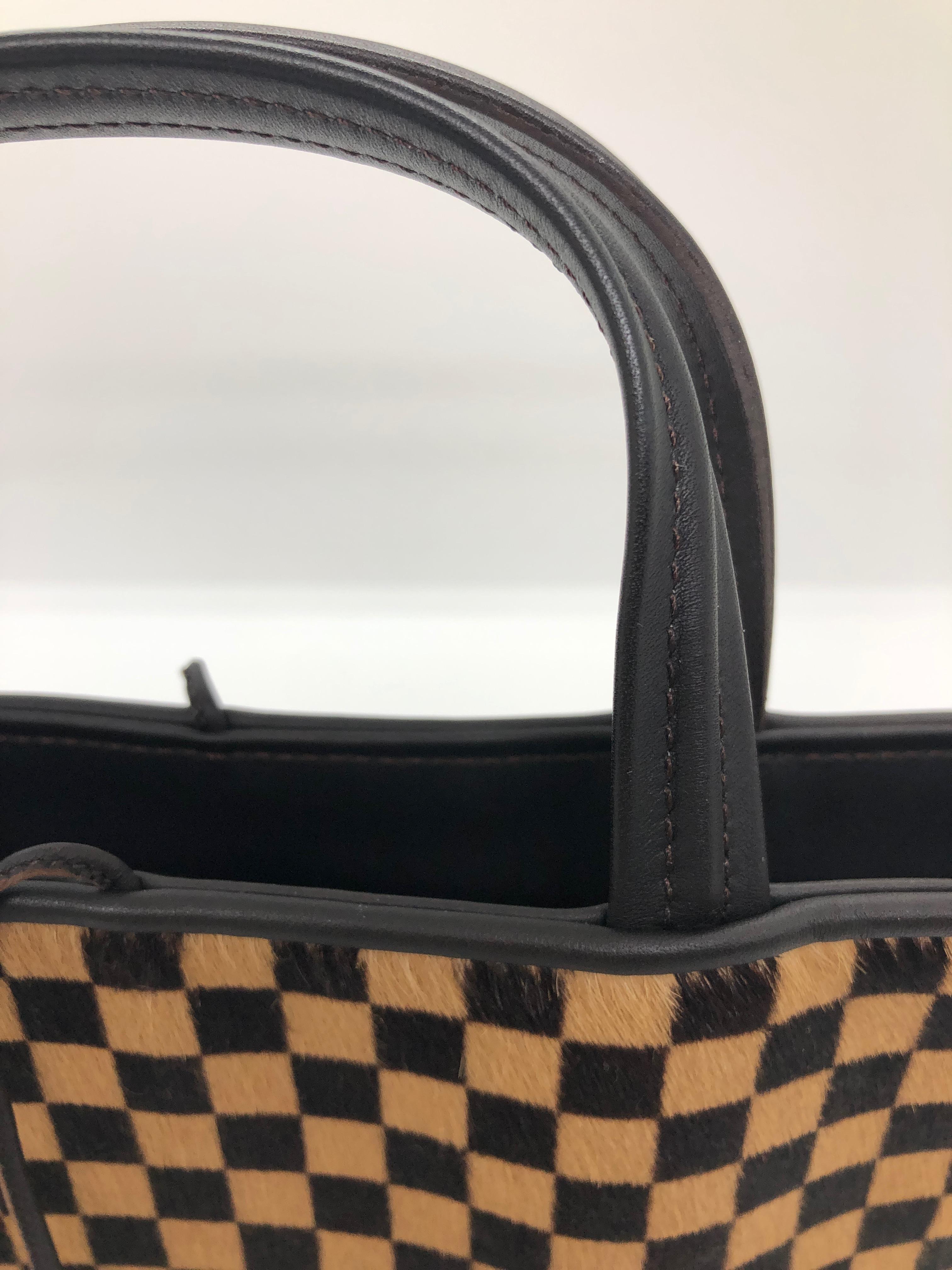 Louis Vuitton Damier Sauvage Impala Tote Handbag of Brown & Tan Pony Hair   5