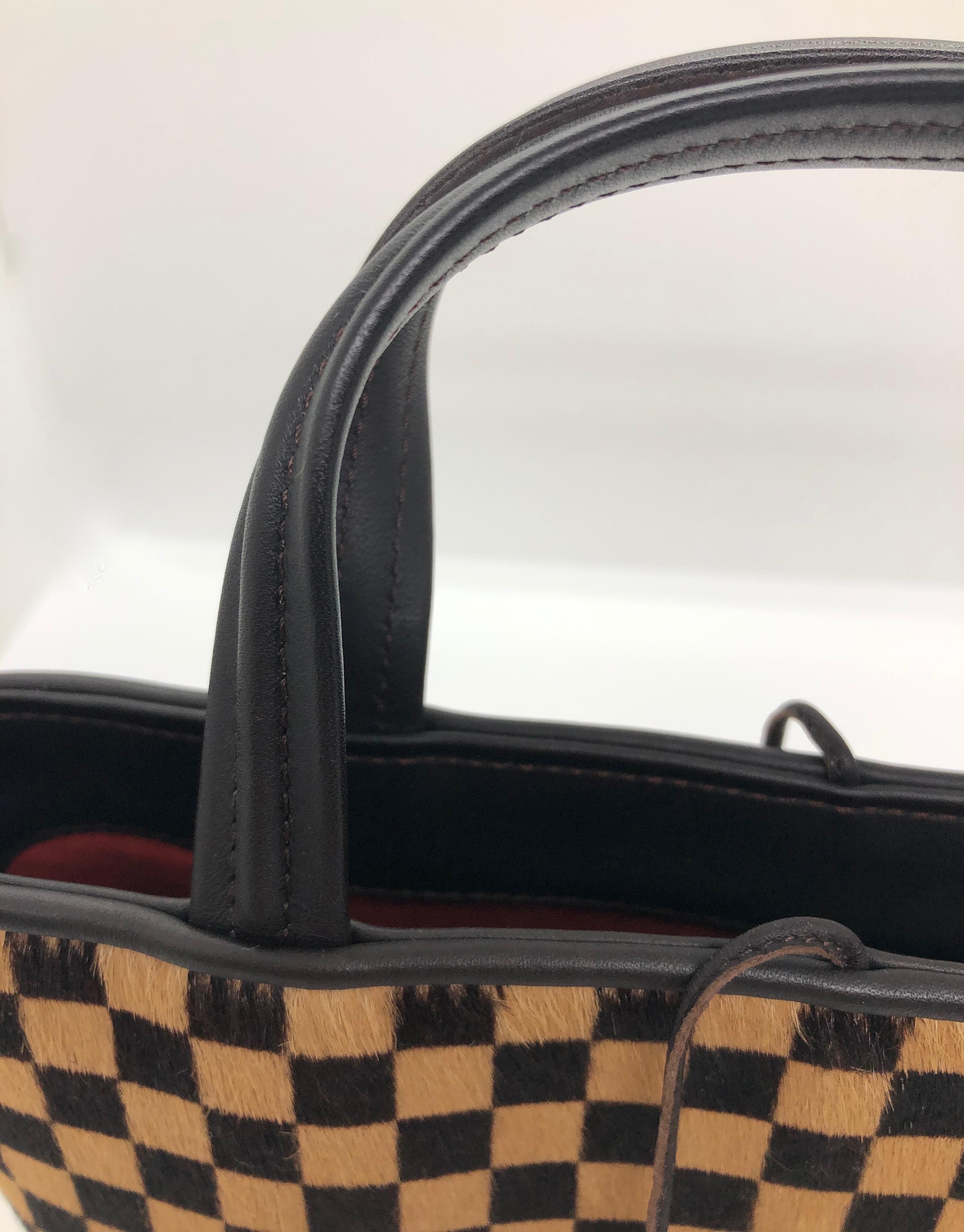 Louis Vuitton Damier Sauvage Impala Tote Handbag of Brown & Tan Pony Hair   6