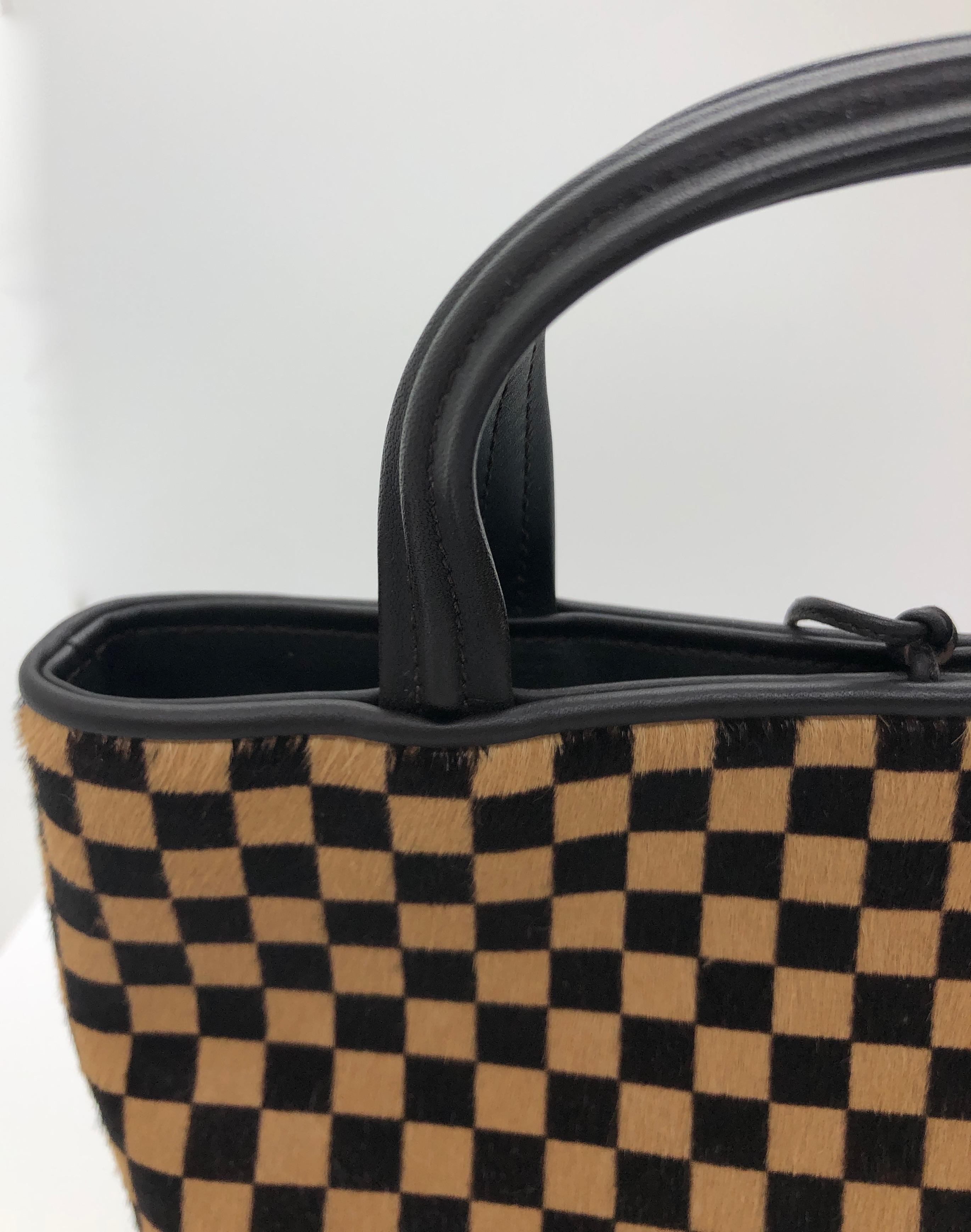 Louis Vuitton Damier Sauvage Impala Tote Handbag of Brown & Tan Pony Hair   9