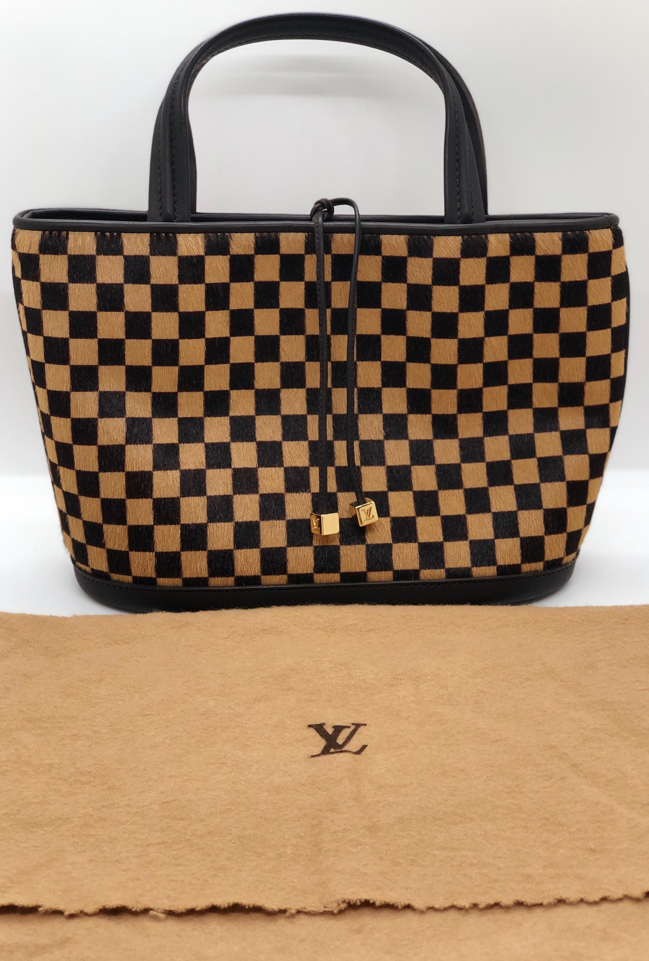 Louis Vuitton Damier Sauvage Impala Tote Handbag of Brown & Tan Pony Hair   12