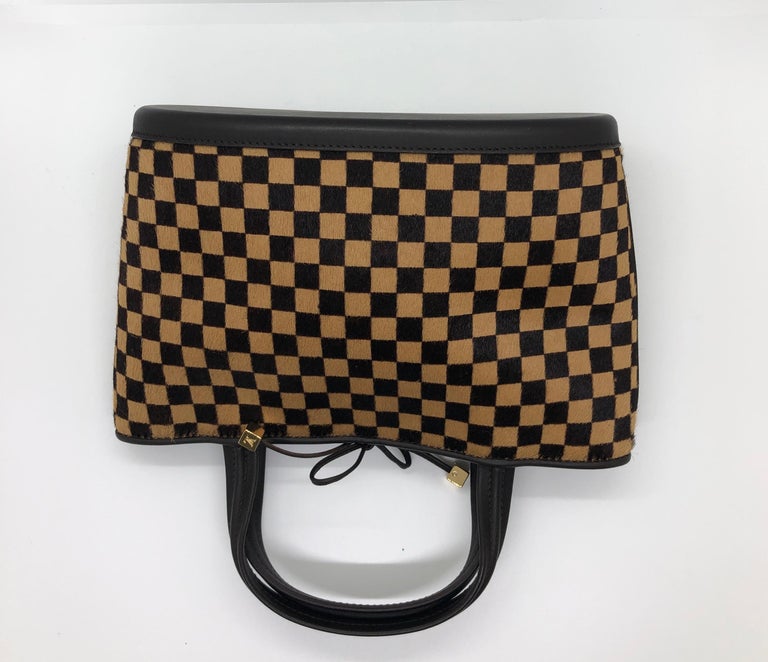 Louis Vuitton Damier Sauvage Impala Tote Handbag of Brown and Tan Pony Hair  at 1stDibs