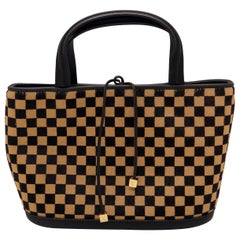 Louis Vuitton Damier Sauvage Impala Tote Handbag of Brown & Tan Pony Hair