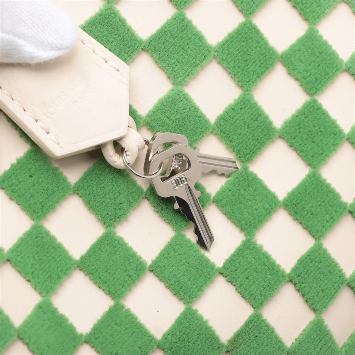 Louis Vuitton Damier Speedy Cube PM Green x White 7