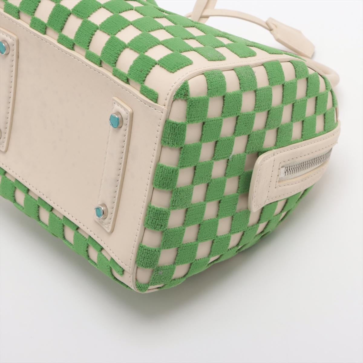 Louis Vuitton Damier Speedy Cube PM Green x White In Good Condition In Indianapolis, IN