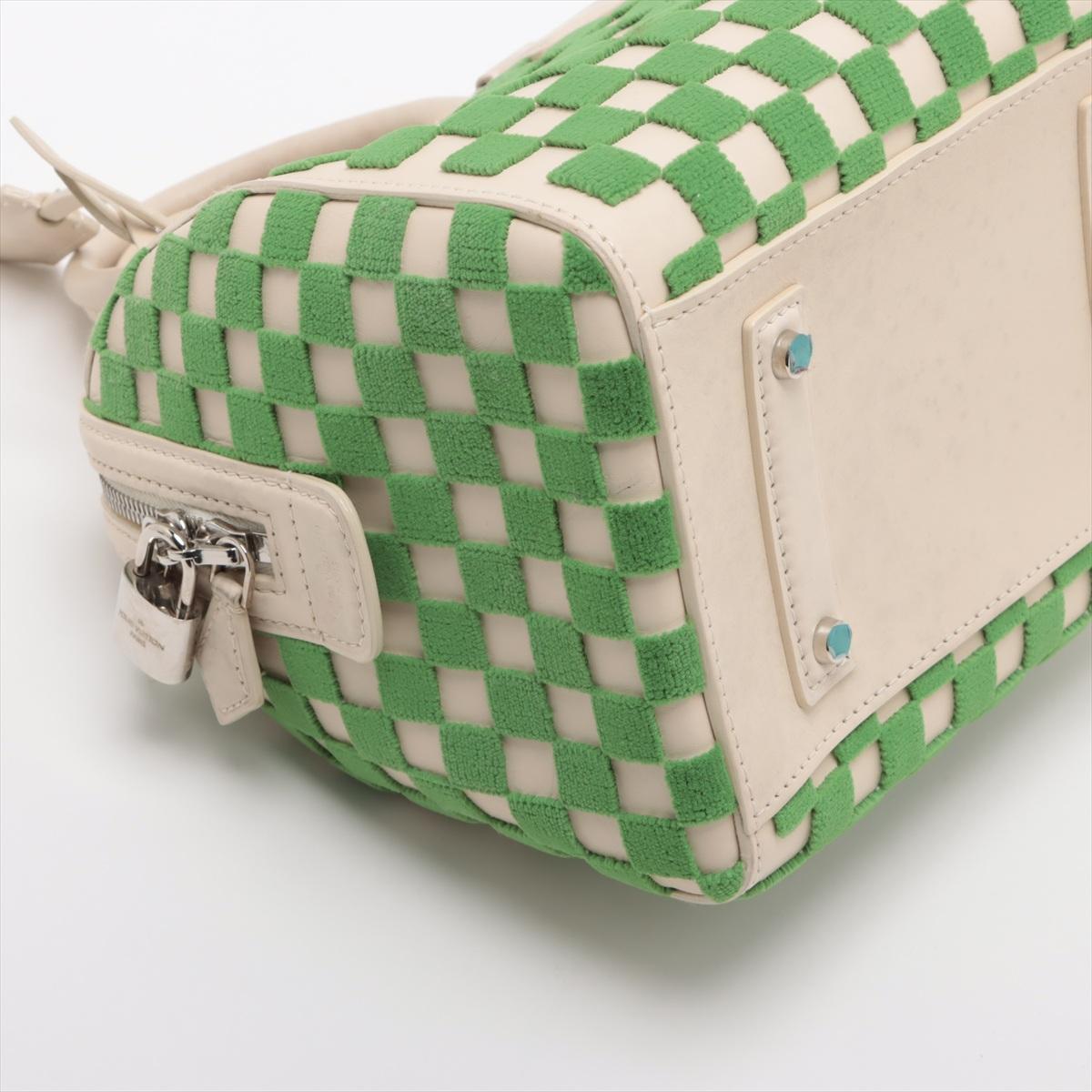 Women's Louis Vuitton Damier Speedy Cube PM Green x White