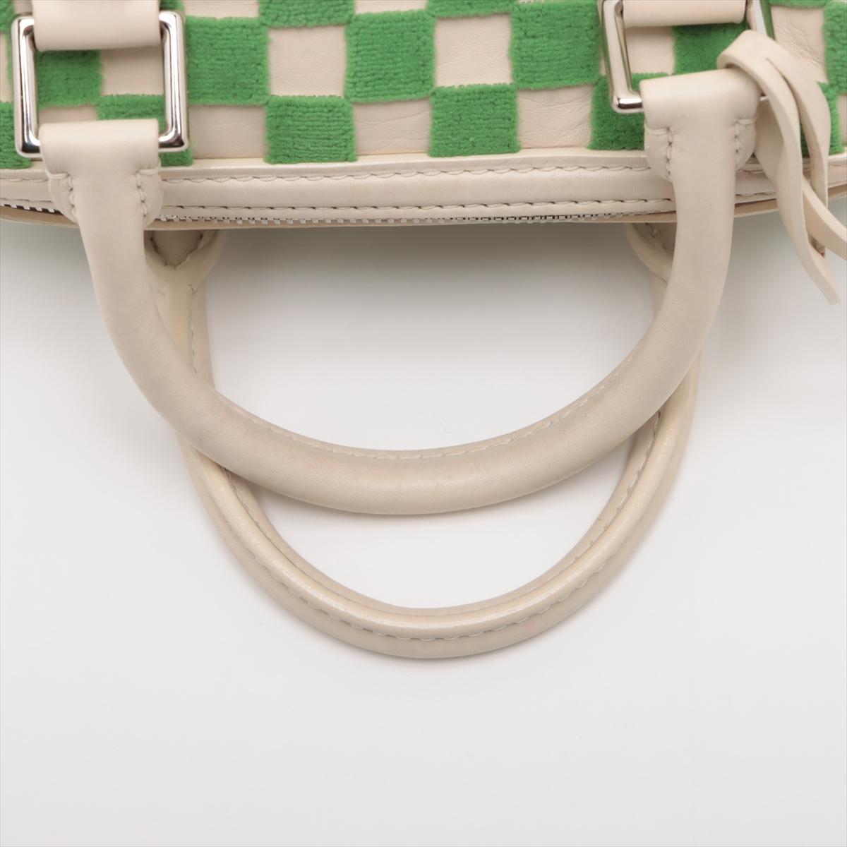 Louis Vuitton Damier Speedy Cube PM Green x White 1