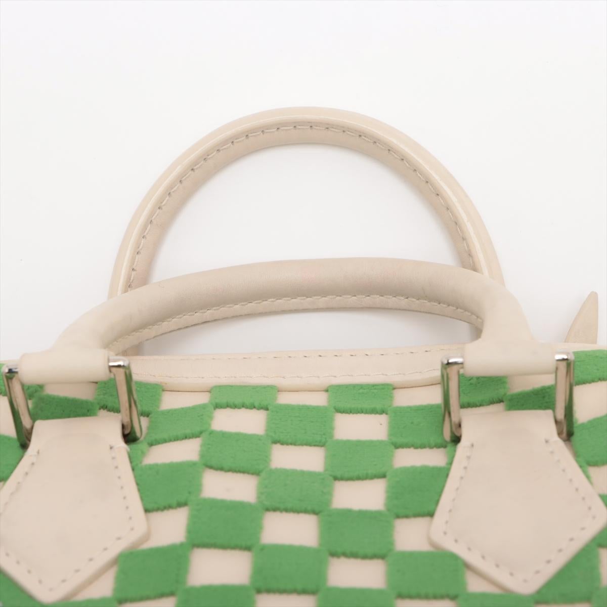 Louis Vuitton Damier Speedy Cube PM Green x White 2