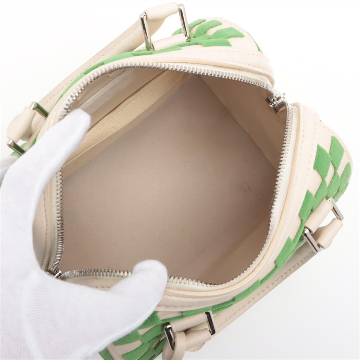 Louis Vuitton Damier Speedy Cube PM Green x White 3