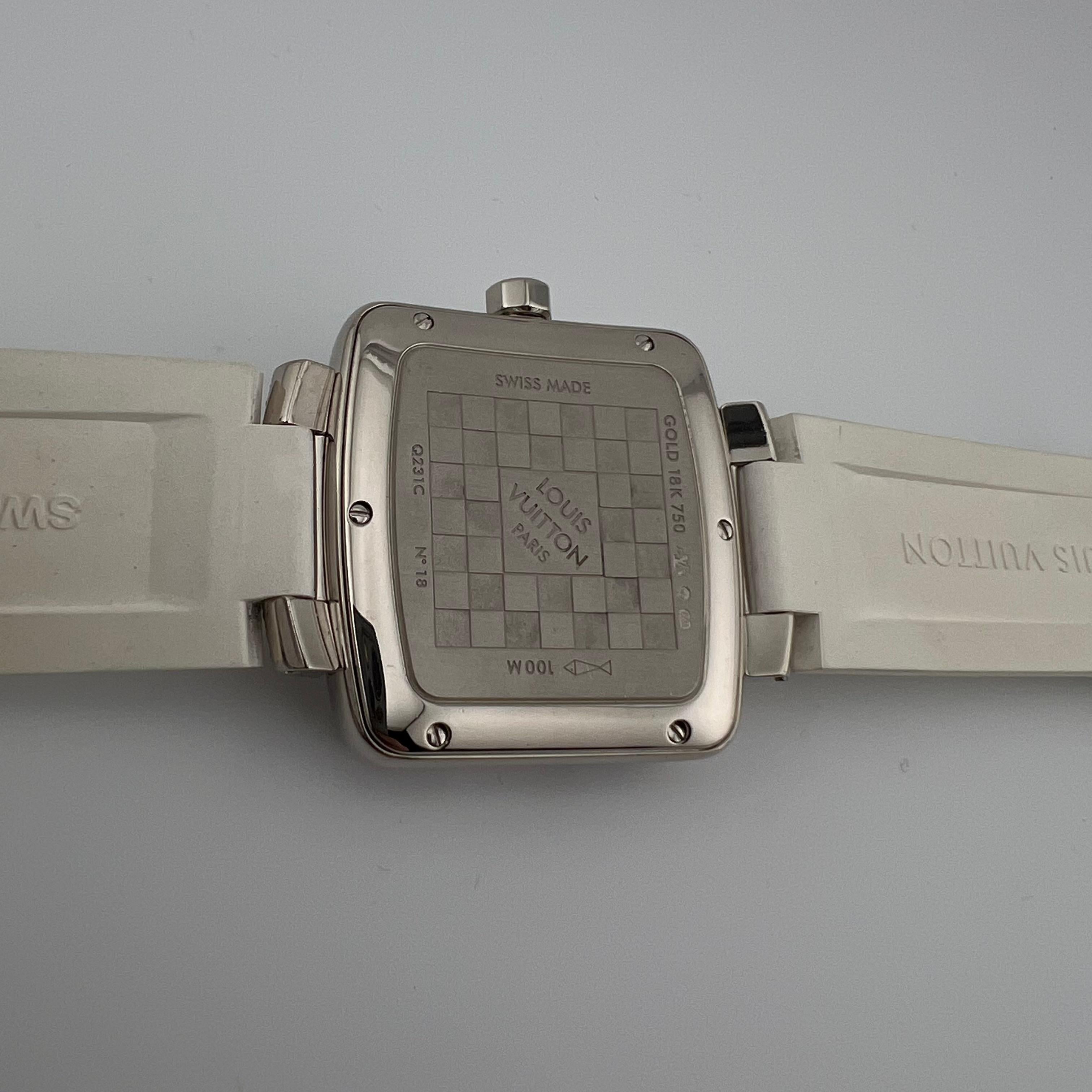 Louis Vuitton Damier Speedy Edición Limitada Q231C 33mm Oro Blanco 18k y Diamantes en venta 14