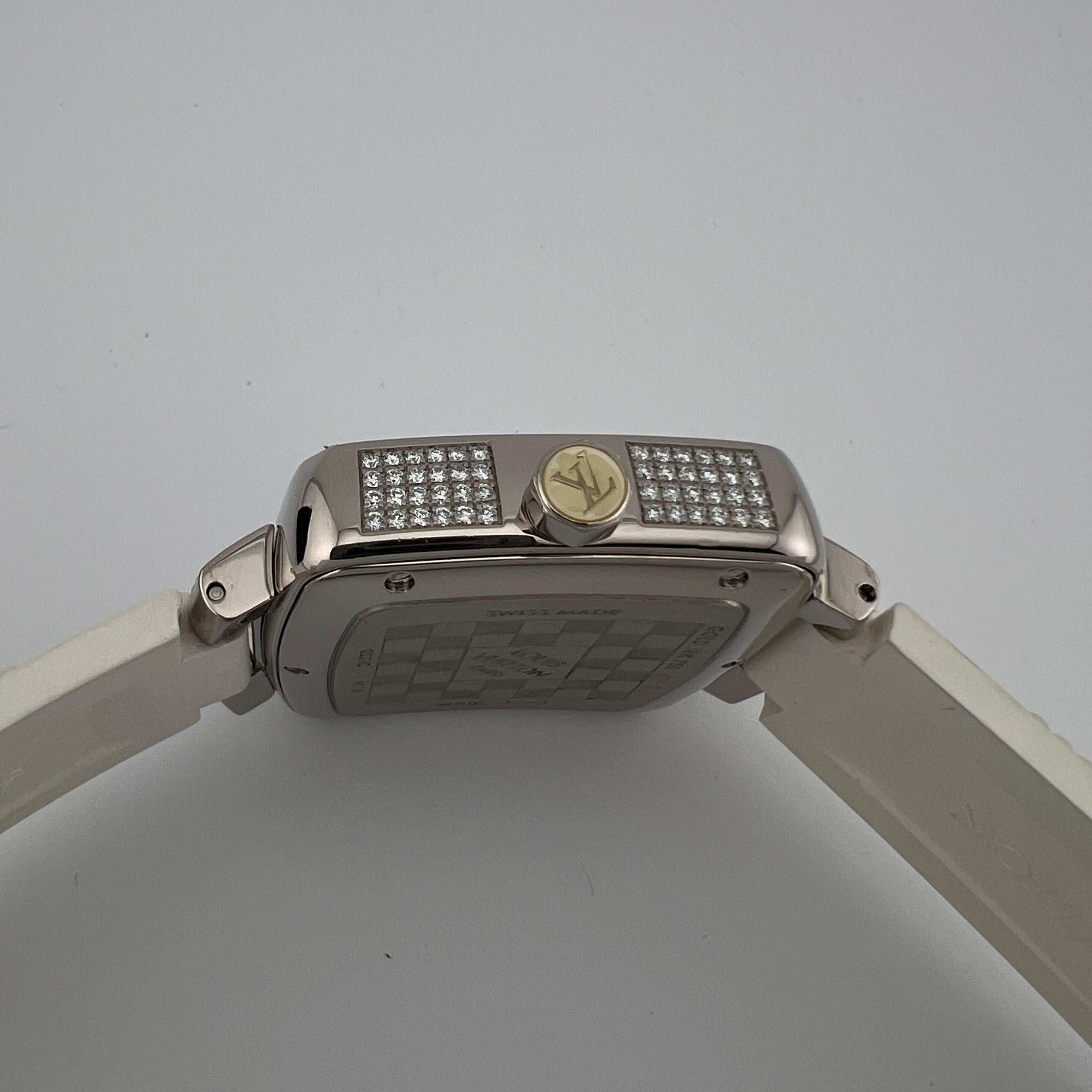 Louis Vuitton Damier Speedy Edición Limitada Q231C 33mm Oro Blanco 18k y Diamantes en venta 15