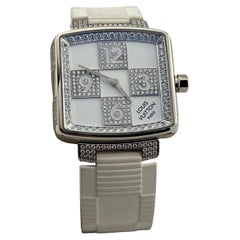 Louis Vuitton Damier Speedy Limited Edition Q231C 33mm 18k White Gold & Diamonds