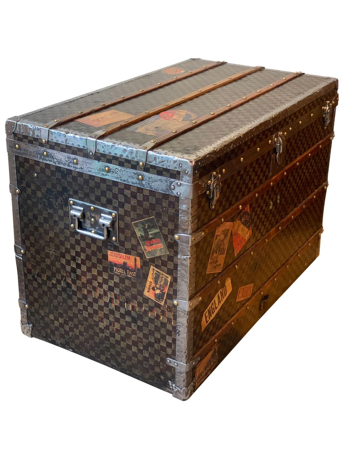 Early 20th Century Louis Vuitton Damier Steamer Trunk, circa 1905 For Sale