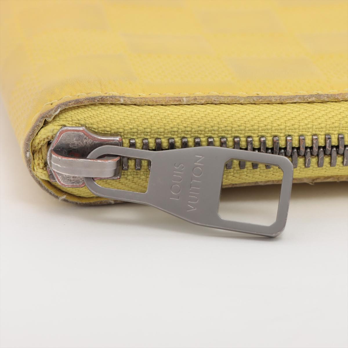 Louis Vuitton Damier Verticals Zippy Wallet Yellow For Sale 6