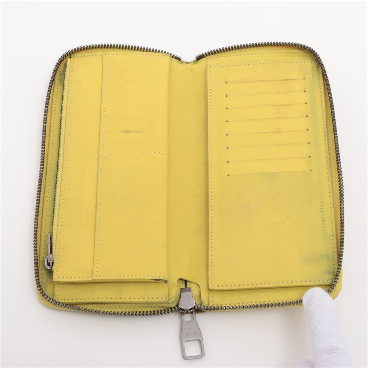 Women's Louis Vuitton Damier Verticals Zippy Wallet Yellow For Sale