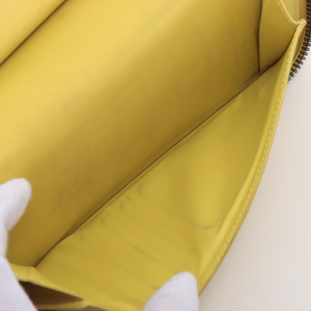 Louis Vuitton Damier Verticals Zippy Wallet Yellow For Sale 1
