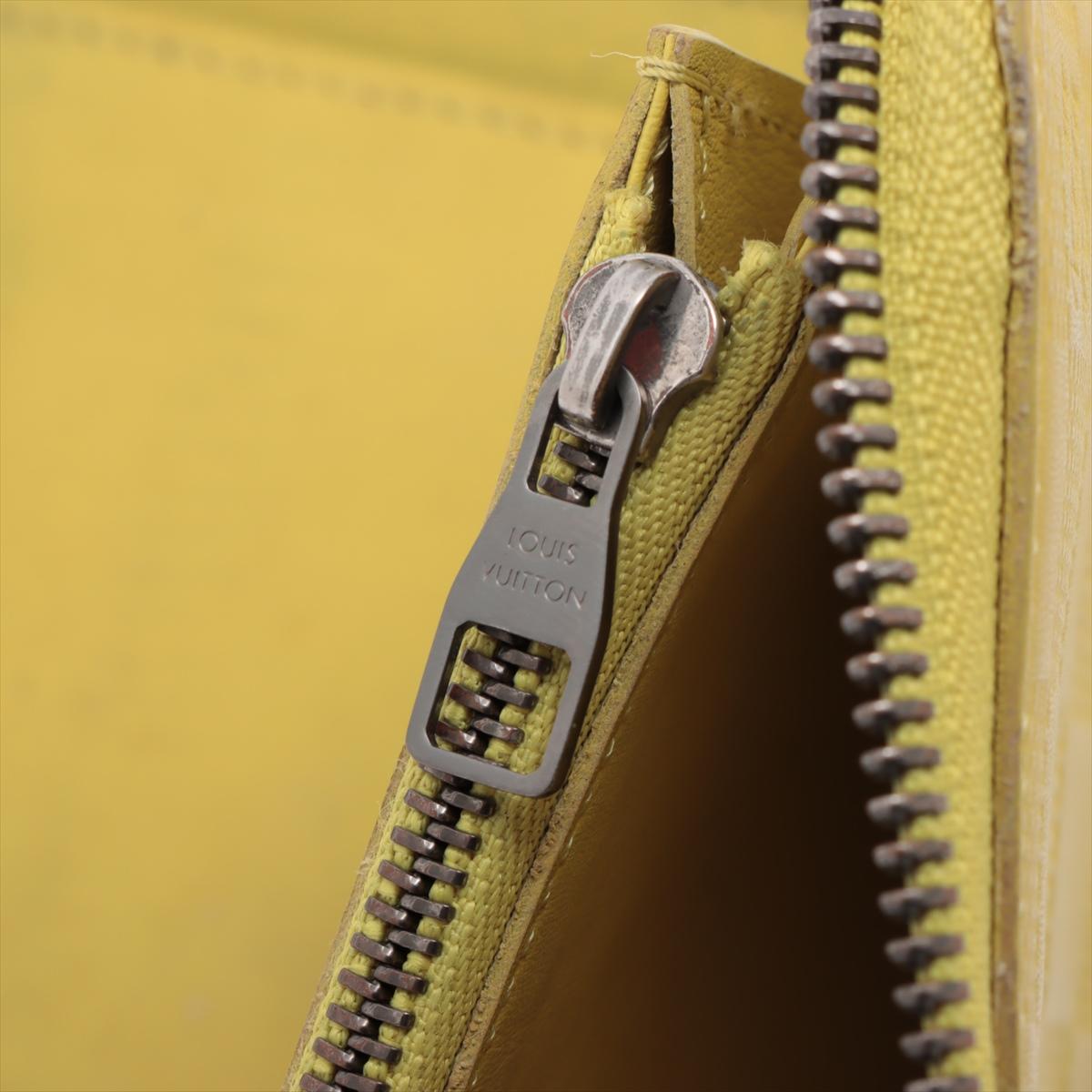 Louis Vuitton Damier Verticals Zippy Wallet Yellow For Sale 5