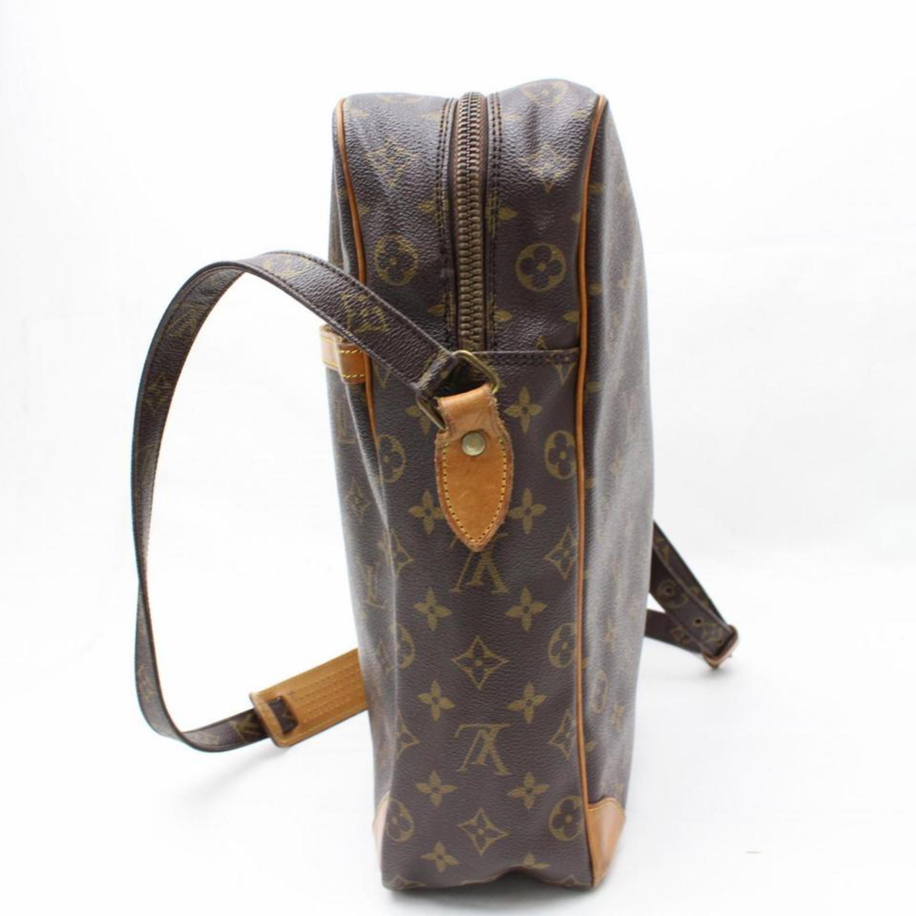 Louis Vuitton Danube Extra Large Gm 866573 Brown Coated Canvas Shoulder Bag In Fair Condition For Sale In Forest Hills, NY