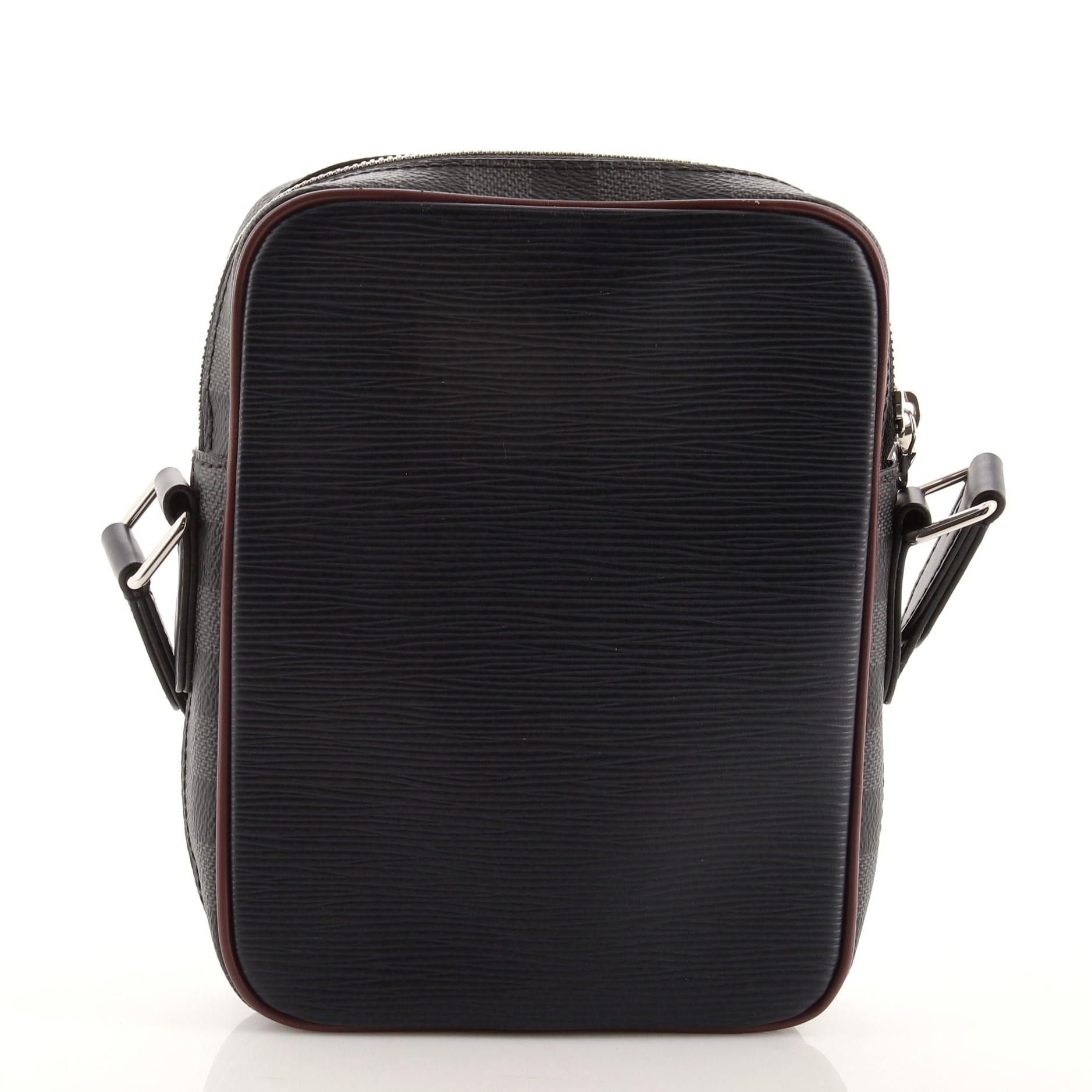 Black Louis Vuitton Danube Handbag Epi Leather and Damier Graphite Slim