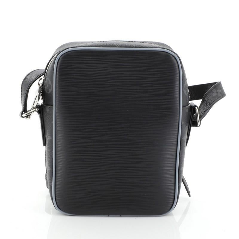 Black Louis Vuitton Danube Handbag Epi Leather and Monogram Eclipse Canvas PM
