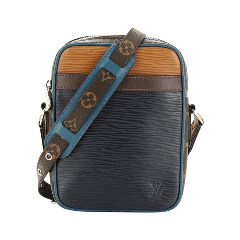 Louis Vuitton Danube Handbag Epi Leather and Damier Graphite Slim Brown  22175110