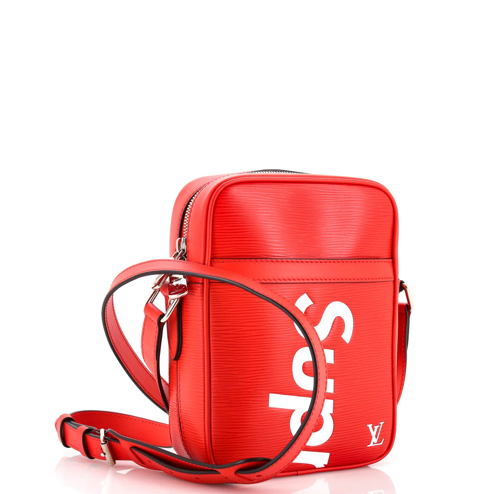 Louis Vuitton x Supreme Brand New LV x Supreme Red EPI Leather Danube 128lv54