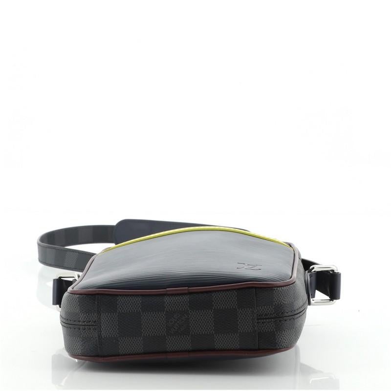 Black Louis Vuitton Danube Handbag Epi Leather and Damier Graphite Slim