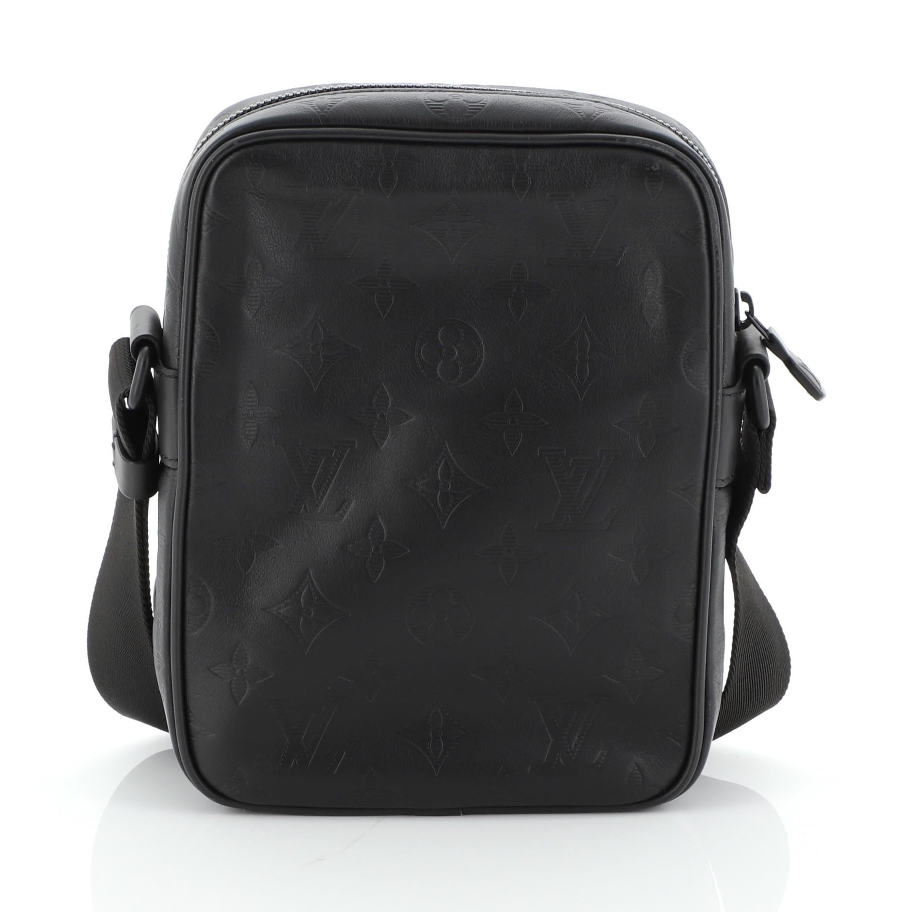 Black Louis Vuitton Danube Handbag Monogram Shadow Leather PM