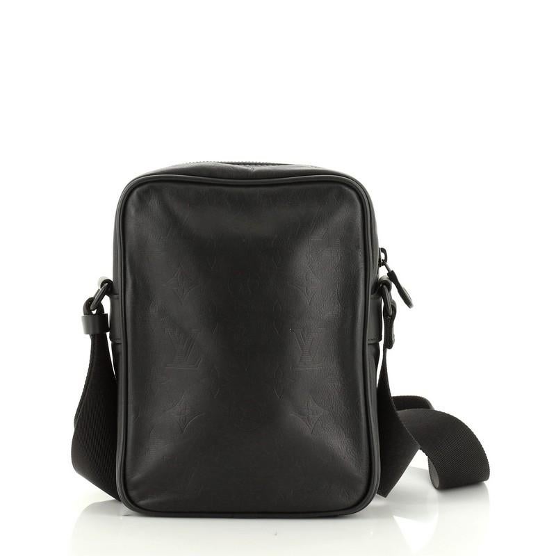 Black Louis Vuitton Danube Handbag Monogram Shadow Leather PM