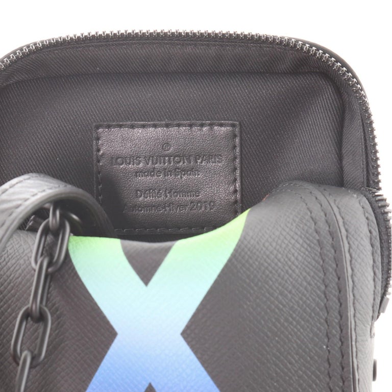 Louis Vuitton Danube Messenger Bag Rainbow Taiga Leather Black, Multicolor  For Sale at 1stDibs