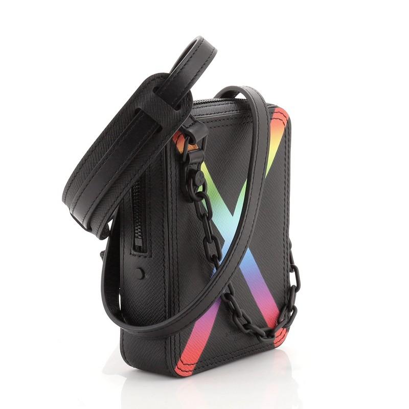 Black Louis Vuitton Danube Messenger Bag Rainbow Taiga Leather