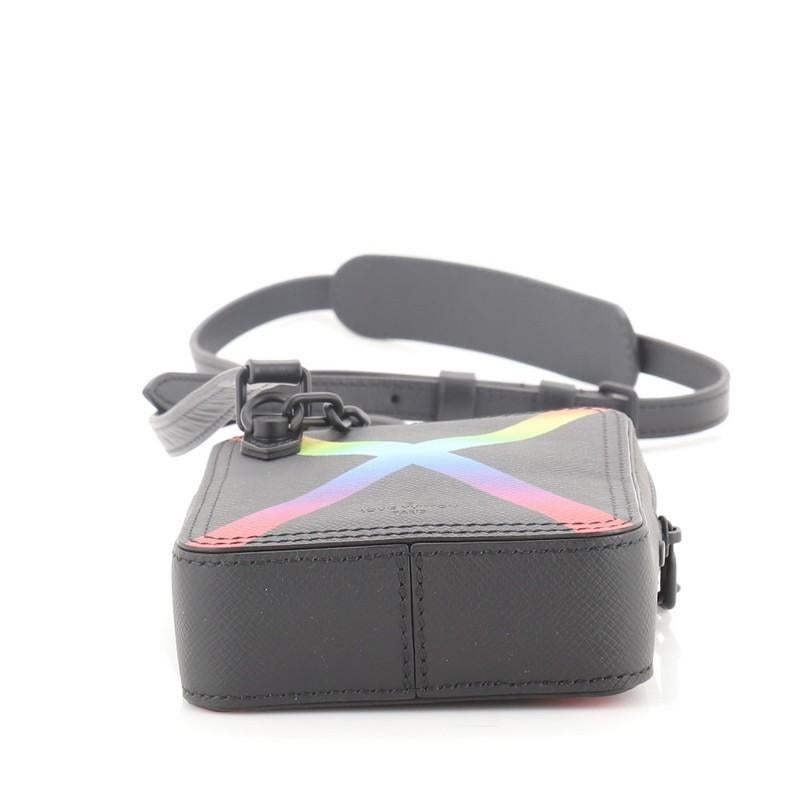 Gray Louis Vuitton Danube Messenger Bag Rainbow Taiga Leather For Sale
