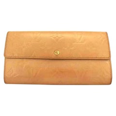 Louis Vuitton Dark Beige Mat Vernis Monogram Sarah Bifold Long 220241 Wallet