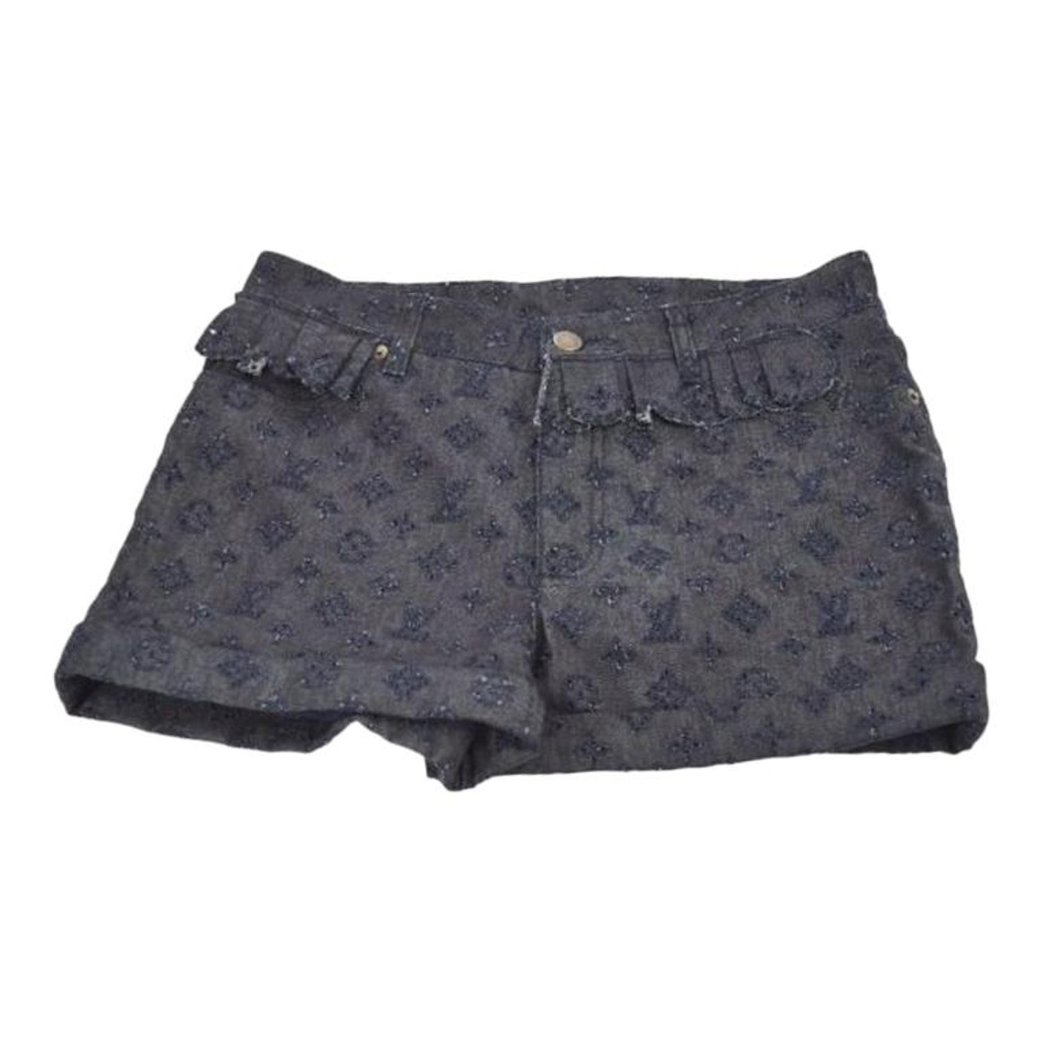 Louis Vuitton Dark Blue Cotton Denim LV Logo Women's Booty Hot Pants Shorts  For Sale at 1stDibs | louis vuitton pants women's, lv shorts womens, louis  vuitton shorts