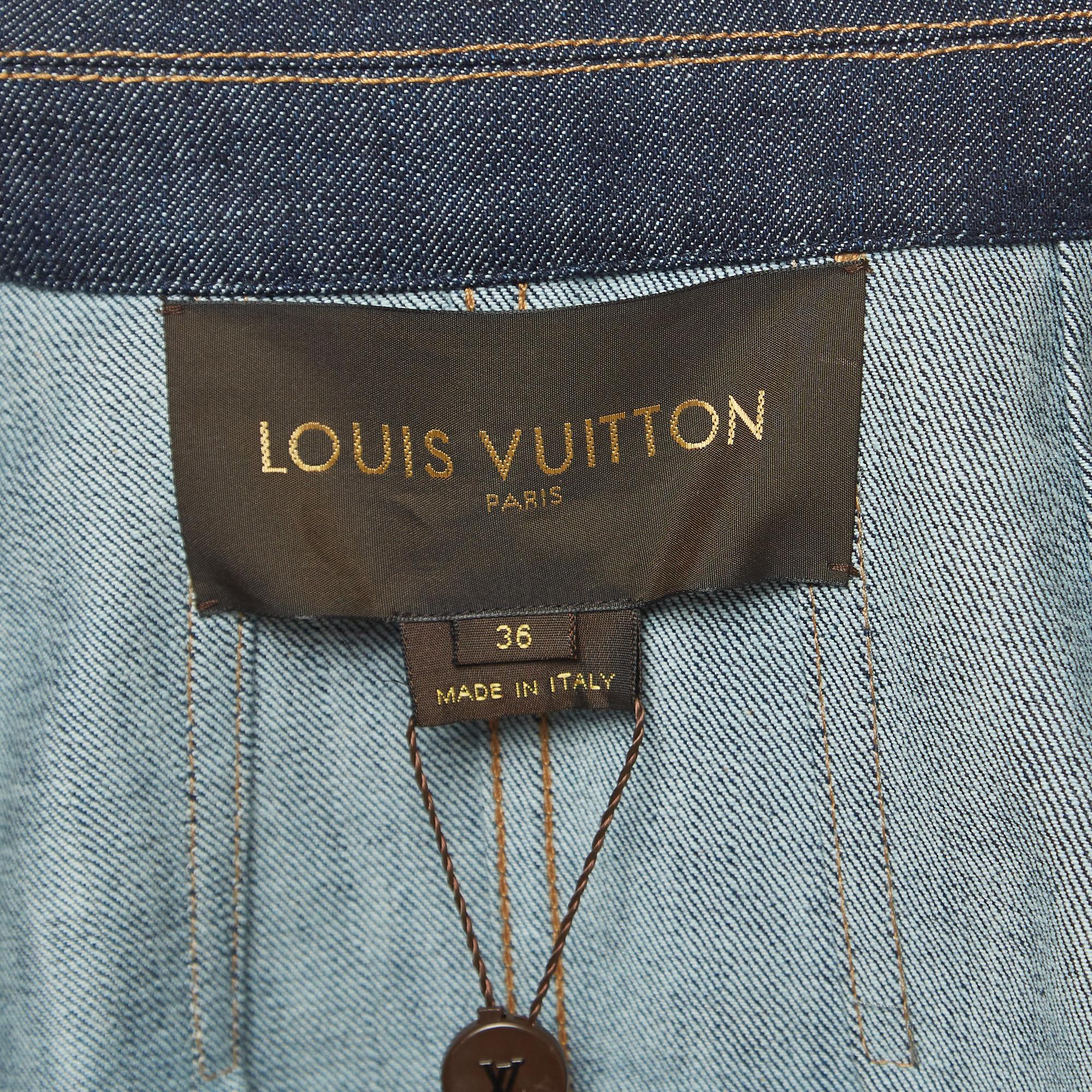 Women's Louis Vuitton Dark Blue Denim Buttoned Jacket S
