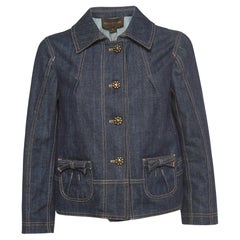 Louis Vuitton Dark Blue Denim Buttoned Jacket S