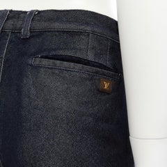 LOUIS VUITTON dark blue straight leg 4 pocket wool cotton pants IT46 XS