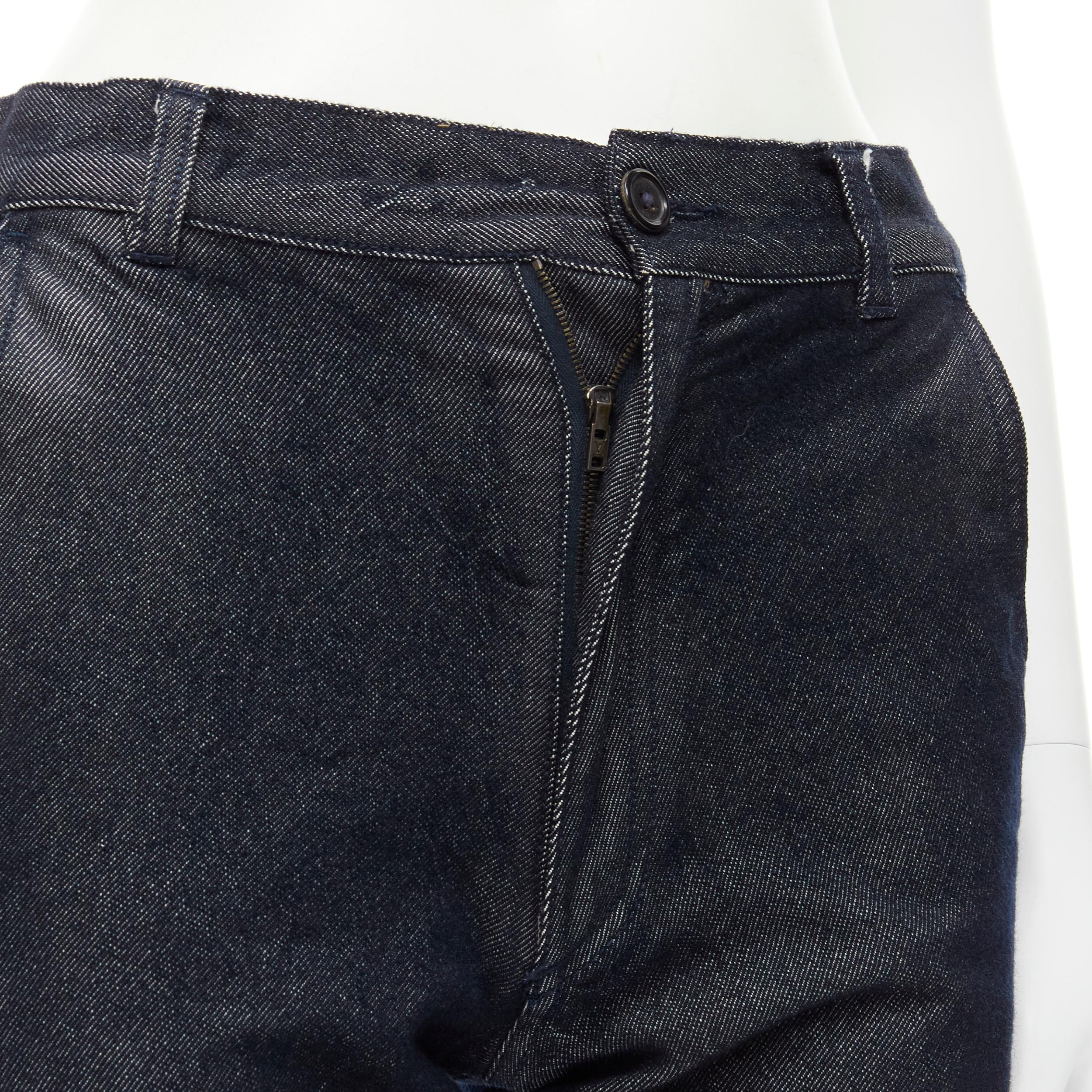 LOUIS VUITTON dark blue straight leg 4 pocket wool cotton pants IT46 XS 2