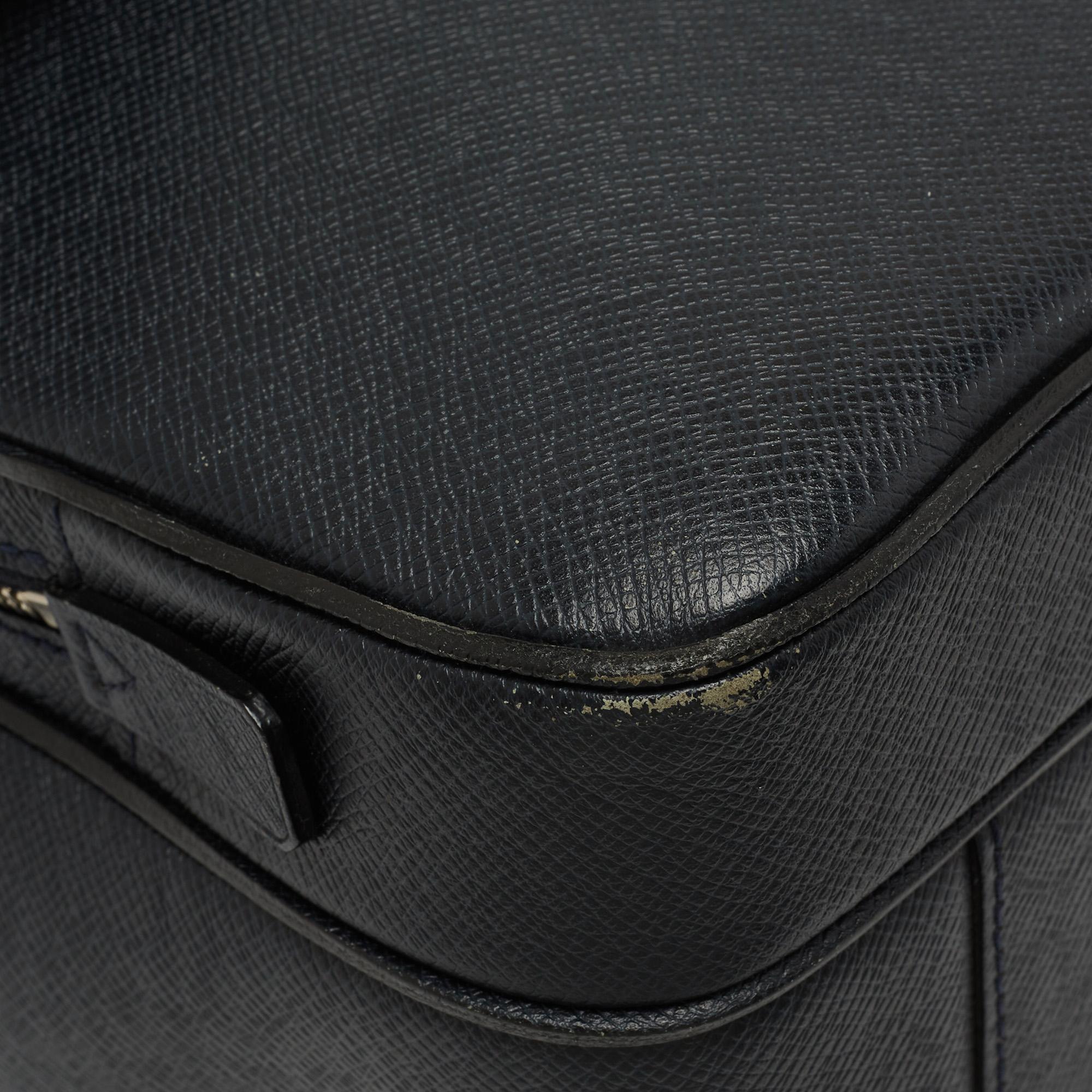 Louis Vuitton Dark Blue Taiga Leather Vassili GM Bag 10