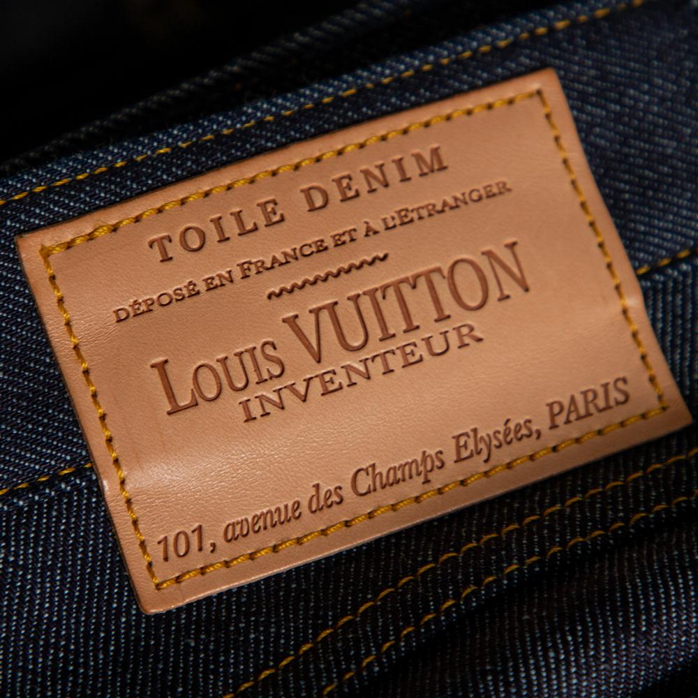 Dunkelblaue Toile-Jeans aus Denim mit Stiefelschliff von Louis Vuitton L Damen