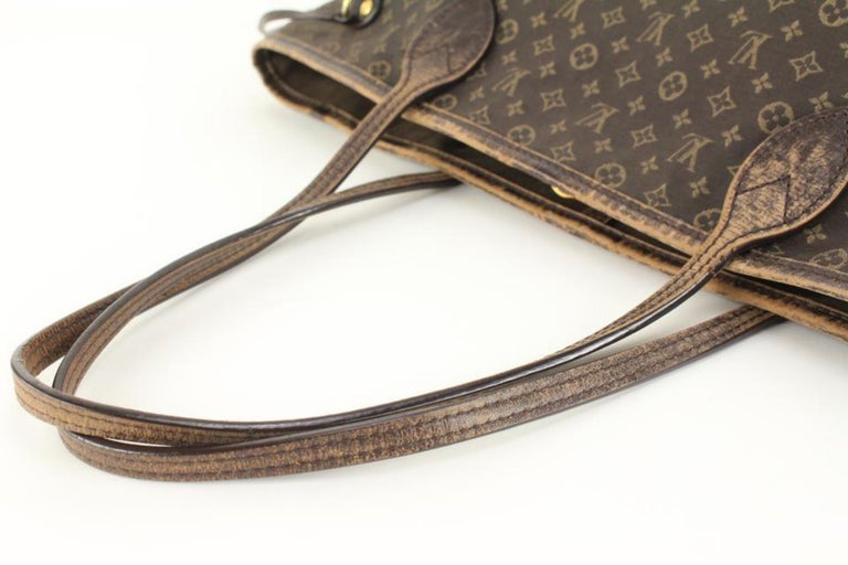 Louis Vuitton Ebene Monogram Mini Lin Idylle Neverfull MM Tote Bag 926lvs415