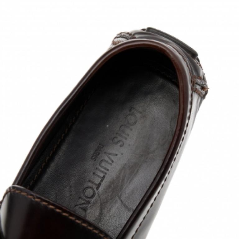Men's Louis Vuitton Dark Brown Leather Hockenheim Slip On Loafers Size 41