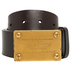 Louis Vuitton Cintura Inventeur in pelle marrone scuro 90cm