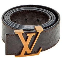 Louis Vuitton Dark Brown Leather LV Initiales Belt 100 CM