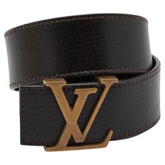 Louis Vuitton Dark Brown Leather LV Initiales Belt 90CM