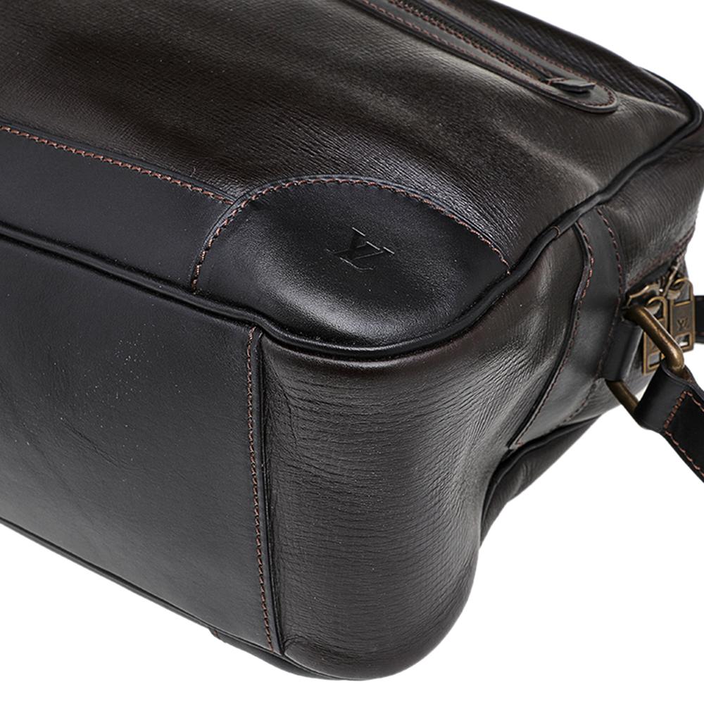 Louis Vuitton Dark Brown Leather Messenger Bag 5