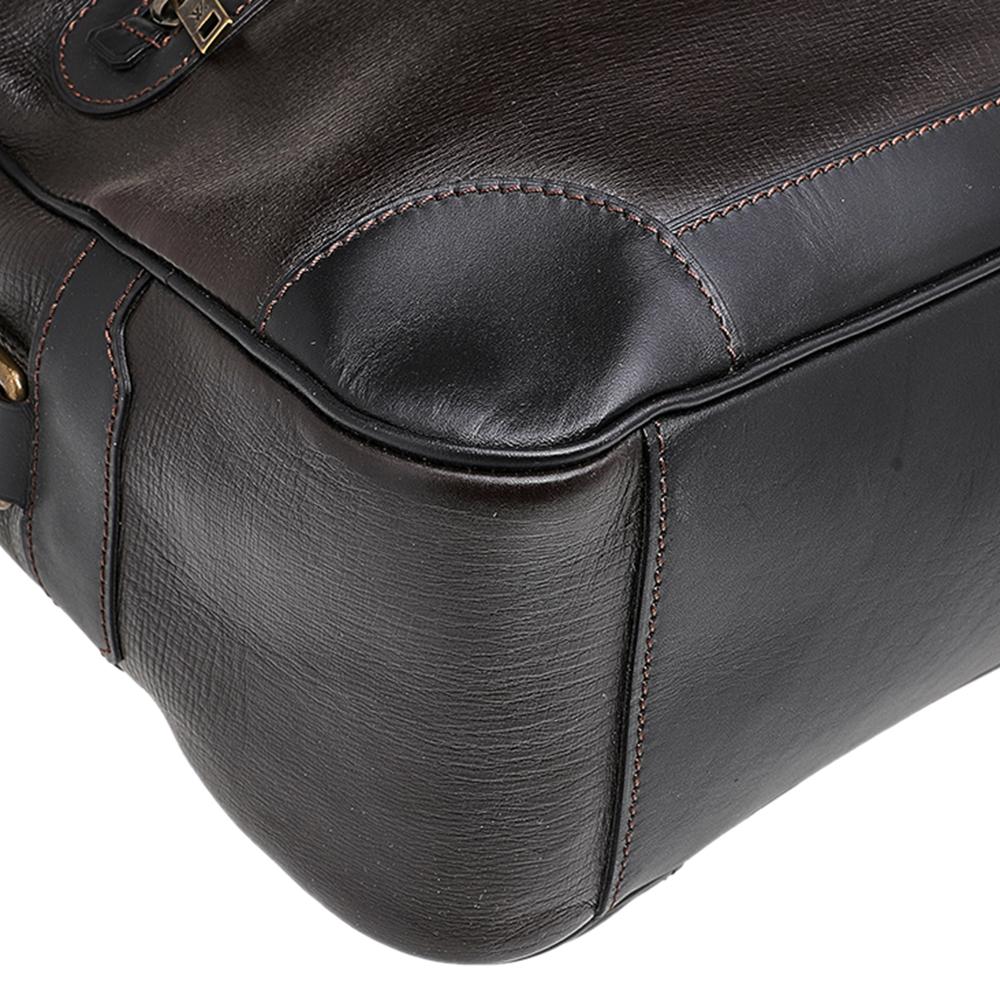 Louis Vuitton Dark Brown Leather Messenger Bag 4