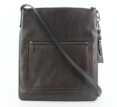 Louis Vuitton Dark Brown Leather Sac Plat Crossbody Bag 254lvs56