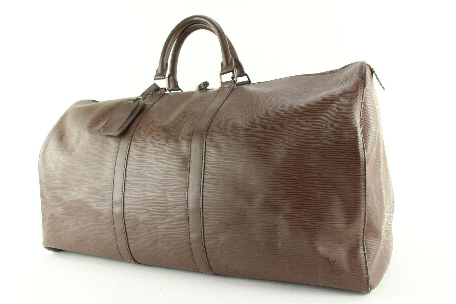 Louis Vuitton Dark Brown Moka Epi Leather Keepall 55 0L1227 6