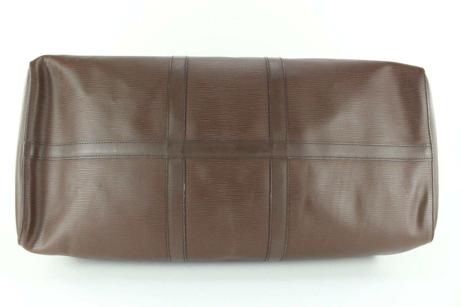 Louis Vuitton Dark Brown Moka Epi Leather Keepall 55 0L1227 1