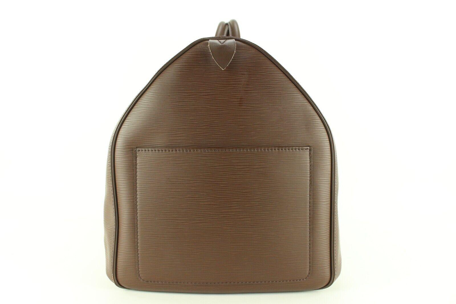 Louis Vuitton Dark Brown Moka Epi Leather Keepall 55 0L1227 2